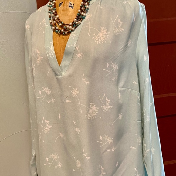 SOFT AQUA  BLOUSE LARGE NWT AVA VIV NEW XL 14/16 NWOT - Picture 3 of 4